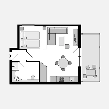 Duenenpark - Komfortplus 1-raum-ferienwohnung Mit Balkon Im Dachgeschoss 095
